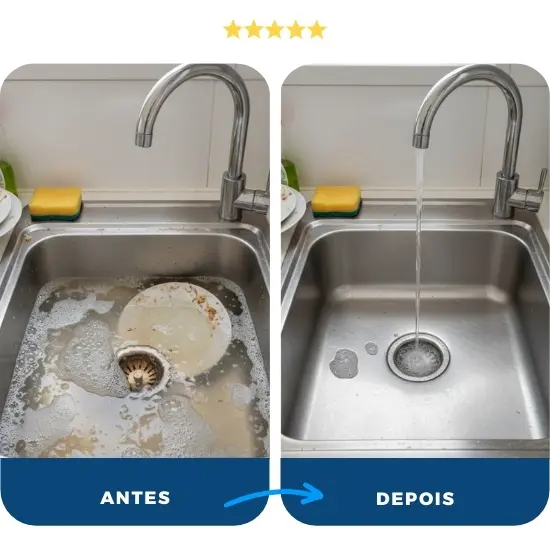 Serviço Antes e Depois - Desentupir esgoto em Santa Adélia, SP Serviço Antes e Depois